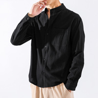Chemise décontractée à manches longues en coton de haute qualité pour homme, respirante et écologique, brodée, coupe ample pour le printemps