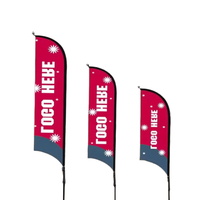Drapeaux de plage synchronisés personnalisés imprimés UV, avec mât, drapeaux plume courbés, bannière publicitaire extérieure durable
