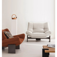 Moderner Zeitgenössischer Massivholz-Chaiselongue Freizeitstuhl mit Körniger Samtbezug Luxuriöse Wohnzimmermöbel für Zuhause und Hotel
