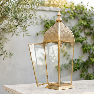 Ramadan Events and Home Decorations Tall <b>Large</b> Floor Lanterns Gold Designer Moroccan <b>Candle</b> Lanterns - Product Image 2