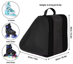 Sac de skate à bandoulière tendance avec fermeture éclair, en tissu Oxford respirant et doublure en polyester pour le rangement des chaussures à roulettes - Product Image 4