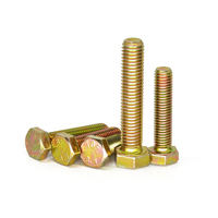 Baut Kepala Heksagonal M8x35mm Grade 8.8 Lapisan Seng Kuning Grosir M10 M12 M14 M16