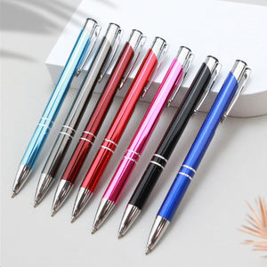 Barre en aluminium Push-<span class=keywords><strong>Action</strong></span> multicolore, stylo à bille rétractable en métal à pointe Fine, stylo publicitaire Logo personnalisé - Product Image 2