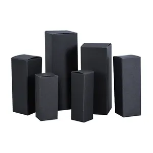 essência rímel 4 pack Suppliers-Embalagem de caixas pretas retangular, diy, batom em papel, caixa de embalagem para cuidados com a pele, presente faça você mesmo