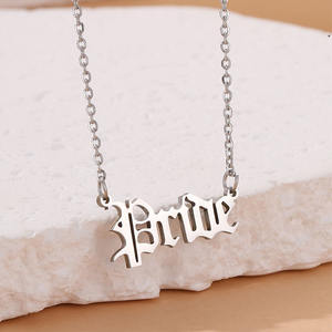 Vendite calde simpatiche collana pendente con catena a maglie iniziale con placcatura in oro nome di <span class=keywords><strong>ragazze</strong></span> in stile religioso gioielli in acciaio inossidabile per feste - Product Image 2