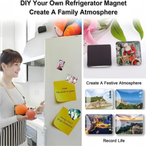 Hiệu Quả Cao 90x65Mm Tủ Lạnh Kim Loại Nút Ảnh Nam Châm Làm Máy Của Nhãn Hiệu Nhựa Hình Chữ Nhật Vuông Tủ Lạnh Nam Châm - Product Image 4