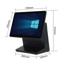 Caisse enregistreuse tout-en-un avec écran tactile capacitif de 15,6 pouces, processeur Windows I3/I5, stockage SSD, Wi-Fi et Bluetooth
