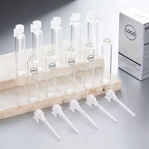 Custom Low MOQ 2ml Amber Glass Dropper <b>Bottles</b> Clear Mini <b>Sample</b> Vials with Wand for <b>Perfume</b> and Aromatherapy - Product Image 1