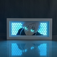 Verrouillage bleu Seishiro Nagi Anime boîte à lumière papier découpé boîte à ombre Manga Lightbox chambre d'enfants Led veilleuse pour décor de chambre