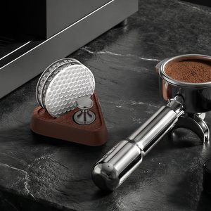 Stainless Steel Coffee Tamper <b>Set</b> With Sapele Wood Base Universal Espresso Accessories - Product Image 1