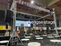 Estructura de Escenario para Conciertos Pequeños, Estructura de Iluminación, Estructura de Soporte para Altavoces de Fácil Instalación, Viga y Pilar de 400x400mm y 290x290mm