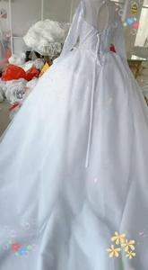 Vestido de novia de lujo africano personalizado 2026, vestido de baile con cuentas de perlas cosidas a mano con tren de <span class=keywords><strong>catedral</strong></span>, falda hinchada voluminosa - Product Image 5