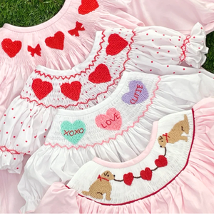 Conjunto de Vestido Smocked para Niña San Valentín 2024, Alta Calidad, 100% Algodón, MOQ Bajo, Diseño Personalizado, Venta al Por Mayor, Hecho en Vietnam, Ropa Infantil - Product Image 4