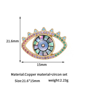 14k Micro Incrusté Couleur Zirconium Oeil Pendentif Accessoires Oeil d'Horus En Forme De Coeur diy Collier Boucles D'oreilles Fabrication De Bijoux Charmes - Product Image 6