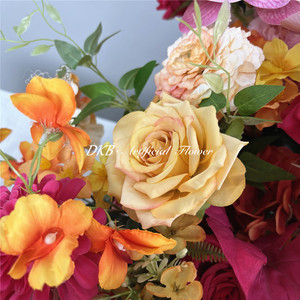 ผ้าปูโต๊ะลายดอกไม้แบบกำหนดเองสำหรับงานแต่งงาน ตกแต่งโต๊ะด้วยดอกไม้ประดิษฐ์เป็นแถวๆ ยาว - Product Image 5