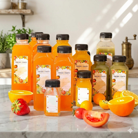 Gobelets en plastique PET carrés de qualité alimentaire en gros, 8oz, 12oz, 16oz, transparents, pour boissons, jus, eau, avec bouchon