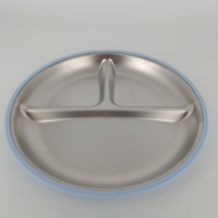 Ensemble de vaisselle pour enfants en acier inoxydable 304 et silicone, assiette à ventouse, vaisselle pour enfants sans BPA, fabricant d'assiettes en acier inoxydable