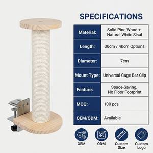 Accessoire de cage professionnel : Griffoir <span class=keywords><strong>en</strong></span> <span class=keywords><strong>bois</strong></span> robuste pour <span class=keywords><strong>chat</strong></span> <span class=keywords><strong>avec</strong></span> poteau à griffer <span class=keywords><strong>en</strong></span> sisal à fixation par boulons pour chats de petite et moyenne taille - Product Image 5