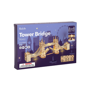 Robotime Rolife DIY Toys TG412 <span class=keywords><strong>Tower</strong></span> <span class=keywords><strong>Bridge</strong></span> avec lumières <span class=keywords><strong>3D</strong></span> Puzzles en bois pour livraison directe - Product Image 2