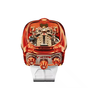 Reloj Jacob & Co de alta calidad de lujo Bugatti Chiron Tourbillon, reloj para hombre, caja transparente de cristal, reloj deportivo, pulsera de goma - Product Image 3