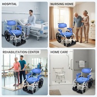 Chaise de toilette légère en aluminium avec roulettes, chaise de toilette mobile pour personnes âgées, handicapées, soins à domicile, garantie 1 an