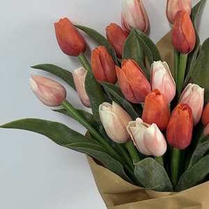 Tulipanes naranjas Flores artificiales Flores de imitación Tulipanes Flores Día DE LA MADRE Pascua Día de San Valentín Regalos Decoraciones de boda - Product Image 5