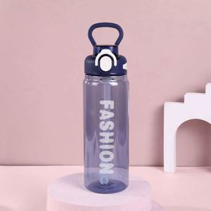 Large-Capacity Reusable Food Safe Transparent Solid Color PC Plastic Fitness One-Button Water <b>Bottle</b> Straw Water <b>Bottle</b> With - Product Image 6