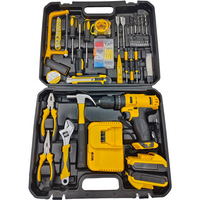 Boîte à outils portable et pratique, ensemble d'outils de quincaillerie pour la maison, pour l'électricité, la menuiserie, l'entretien, emballage personnalisé OEM en coffret rigide