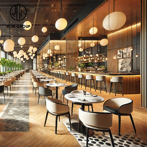 Ensemble de tables et de chaises de style grandiose et luxueux, design moderne, matériau PU haut de gamme, pour restaurants et cafés - Product Image 3