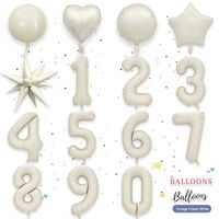 Ballons Chiffres Géants en Aluminium EASTTERN 42 Pouces – Crème Vintage, Blanc, Caramel, Couleur Avoine – Idéal Remise de Diplôme, Fête des Mères