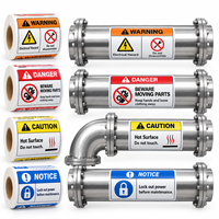 Étiquettes de marquage de tuyaux haute température personnalisées – Avertissement de danger, prudence, résistantes aux UV, autocollants industriels robustes et résistants aux intempéries