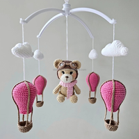 Usine Personnalisé Amigurumi Animal Accessoire Crochet Lapin Animaux Lit Cloche Suspendus Crochet Tricot Jouets pour Bébé