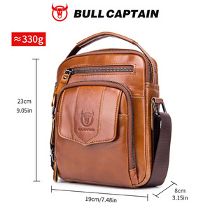 Bolso Bandolera Pequeño de Cuero Genuino Retro para Hombre, Marca BULL CAPTAIN, de Alta Calidad y Duradero, Estilo Vintage - Product Image 5