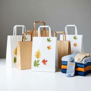 Custom Logo Paper Shopping <b>Bag</b> Food Grade Kraft Paper <b>Bag</b> for <b>Bread</b> Cookies Flower 50 cm Large Size - Product Image 4
