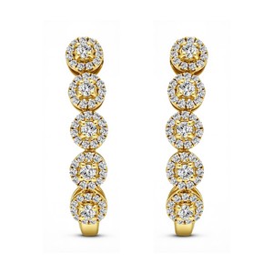 Pendientes de Aro con Diamantes Cultivados en Laboratorio de Corte Redondo de 1.02 Ct, Color VVS VS EF, Disponibles en Plata de Ley 925, Oro de 10KT, 14KT y 18KT - Product Image 6