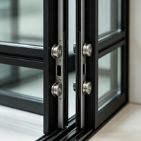 Porte coulissante en aluminium à rupture de pont thermique, double vitrage Low-E, grand panneau, rail lisse, pour usage résidentiel américain sur terrasse