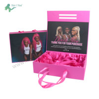 Boîte d'emballage personnalisée de faisceaux de cheveux avec fermeture magnétique en satin Boîte d'extension d'accessoires pour perruques Paquet