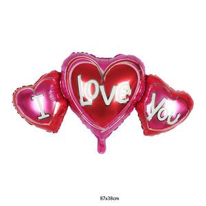 <span class=keywords><strong>Serie</strong></span> del Día de San Valentín oso tridimensional decoración de boda globo papel de aluminio labio anillo de diamante para fiestas celebraciones - Product Image 5
