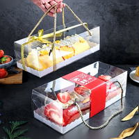 Emballage de pâtisserie jetable écologique et portable, boîte à gâteau rectangulaire transparente, emballage pour pâtisserie, logo personnalisé