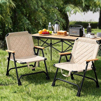 Chaise de camping pliable style Kermit, en acier carbone et tissu Oxford, siège de détente extérieur avec rembourrage matelassé épais pour pique-nique et plage