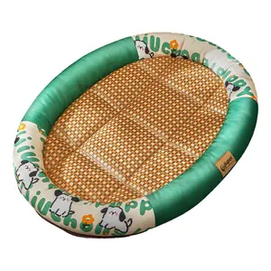 Tapete de dormir para cães e gatos, tapete oval de vime para casa e casa, respirável, ideal para dormir, atacado por atacado, fabricantes no local