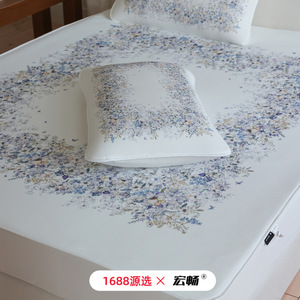 Ice Silk Mat 1.5m 1.8m Cooling Summer <b>Bedding</b> <b>Set</b> Flower Mirror Flowing Light - Product Image 1