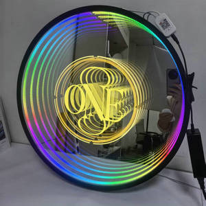 <strong>Custom</strong> 3D LED Neon <strong>Infinity</strong> <strong>Mirror</strong> Letters Logo Sign for Office Bar Companies-Multi Color Shop Wall <strong>Decoration</strong> Business Light - Product Image 2