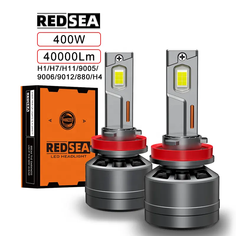 REDSEA, хорошая цена, X32 400 Вт 40000LM H4 H11 H7 светодиодные фары Canbus автомобильные аксессуары 12 В H4 Led H8 9005 9006 H7 светодиодные фары лампы