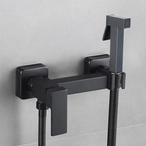 Mitigeur de douche mural en céramique à jet pluie, monocommande chaud/froid, avec pommeau de douche carré intégré, pour salle de bain - Product Image 4