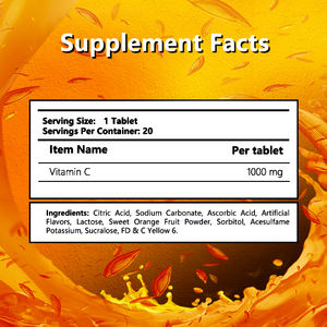Comprimés effervescents de vitamines et suppléments 1000mg saveur Orange 10mg comprimés effervescents de Zinc boisson énergétique oem - Product Image 4
