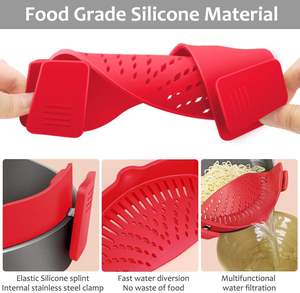 Nuevos Productos: Colador de Silicona con Clip Adhesivo Ajustable para Olla, Accesorio de Cocina Snap N Strain para Colar y Escurrir Pasta - Product Image 4