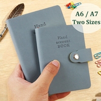 Mini carnet A6/A7 en cuir PU avec fermeture à bouton-pression, boucle porte-stylo, pochette étanche, journal de planification quotidienne, papeterie personnalisée