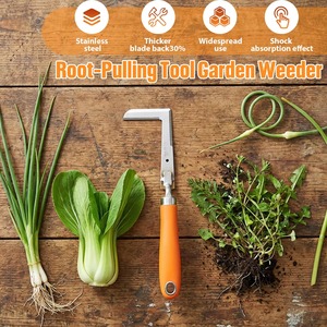 Stainless steel <b>gap</b> weeding tool L-shaped multi-purpose garden hand tool used for clearing weeds in yards terraces and lanes - Product Image 5