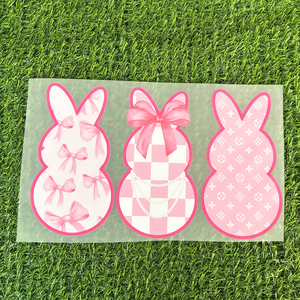 สติกเกอร์พิมพ์ลายกระต่ายอีสเตอร์คุณภาพดีแบบกำหนดเอง พร้อมกดติด ฉลากพลาสติซอล DTF สำหรับเสื้อยืด - Product Image 3